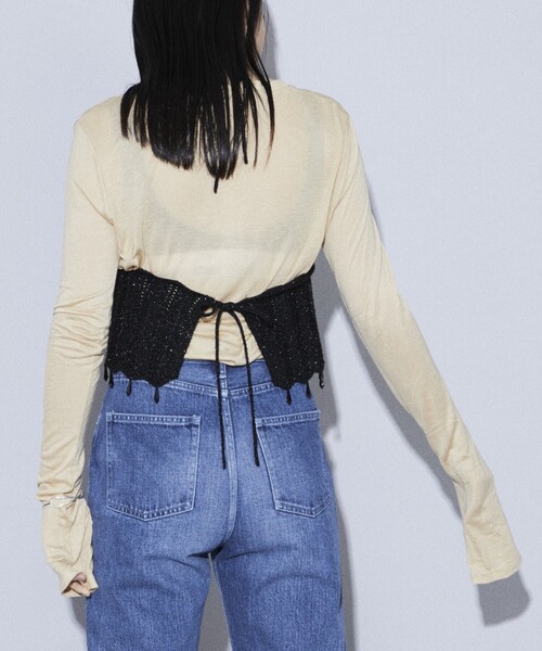 Firsthand(ファーストハンド)の「Firsthand/ファーストハンド グリッターニットビスチェ(ベスト・レディース・ブラック/シルバー・FREE)」の5枚目の写真