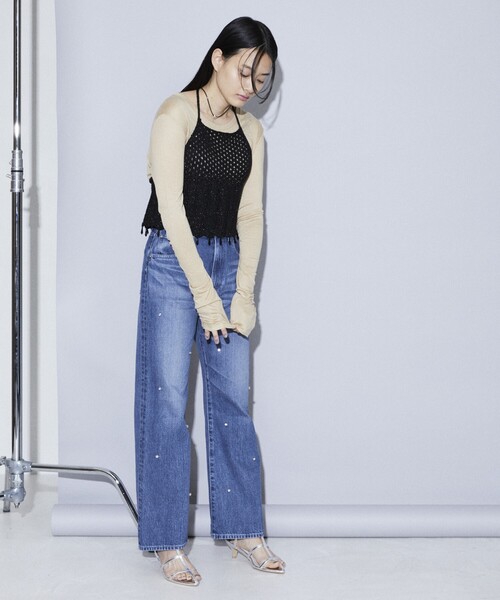 Firsthand(ファーストハンド)の「Firsthand/ファーストハンド グリッターニットビスチェ(ベスト・レディース・ブラック/シルバー・FREE)」の8枚目の写真