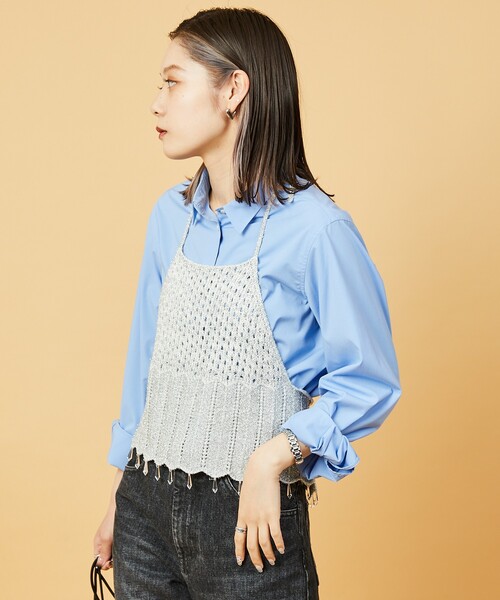 Firsthand(ファーストハンド)の「Firsthand/ファーストハンド グリッターニットビスチェ(ベスト・レディース・ブラック/シルバー・FREE)」の9枚目の写真