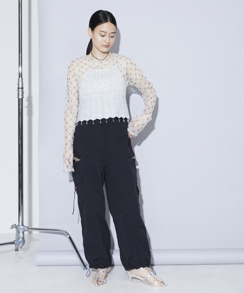 Firsthand(ファーストハンド)の「Firsthand/ファーストハンド グリッターニットビスチェ(ベスト・レディース・ブラック/シルバー・FREE)」の12枚目の写真