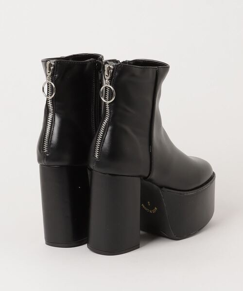 LOVEHUNTER（ラブハンター）の「LOVEHUNTER / バックリングファスナー厚底ヒールブーツ（ブーツ・レディース・アイボリー/ブラック/シルバー・S/M/L/LL/3L/SS）」の5枚目の写真