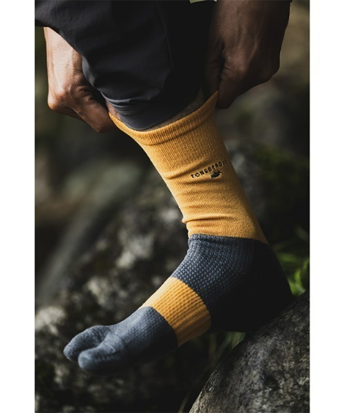 Snow Peak（スノーピーク）の「Washi Hybrid Socks Middle（ソックス/靴下・メンズ・マスタード/ブラック・LARGE/MEDIUM/SMALL）」の3枚目の写真