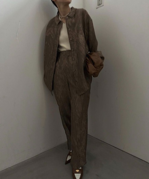 Ameri（アメリ）の「EMBOSS PATTERN SHEER SHIRT（シャツ/ブラウス 
