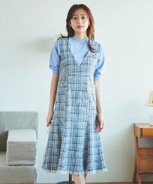 Feroux（フェルゥ）の「【洗える】ツイード ジャンパースカート