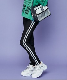 SISTER JENNI | 【ウエスト調整可能】【ストレッチ素材】美脚ダブルラインブラックレギパン(その他パンツ)