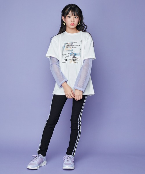 SISTER JENNI(SISTER JENNI)の「【ウエスト調整可能】【ストレッチ素材】美脚ダブルラインブラックレギパン(その他パンツ・キッズ・オフホワイト/ラベンダー/ミント・140cm/150cm/130cm/160cm)」の17枚目の写真