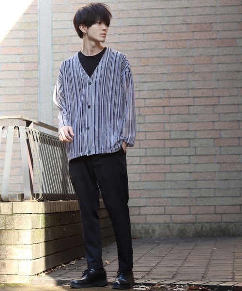 SITRY(シトリー)の「Openwork varfus knitting cardigan/透かし編み サマーニット バルファス カーディガン(カーディガン/ボレロ・メンズ・グレー系その他/ブルー系その他/イエロー系その他/ブラック/チャコールグレー/ネイビー・M/L)」の9枚目の写真