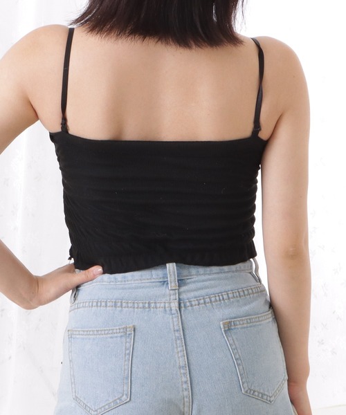 Lace Ladies(レースレディース)の「シャーリングカップインキャミソール(キャミソール・レディース・ホワイト/イエロー/グレー/ブラック・FREE)」の10枚目の写真