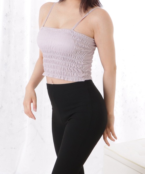 Lace Ladies(レースレディース)の「シャーリングカップインキャミソール(キャミソール・レディース・ホワイト/イエロー/グレー/ブラック・FREE)」の13枚目の写真