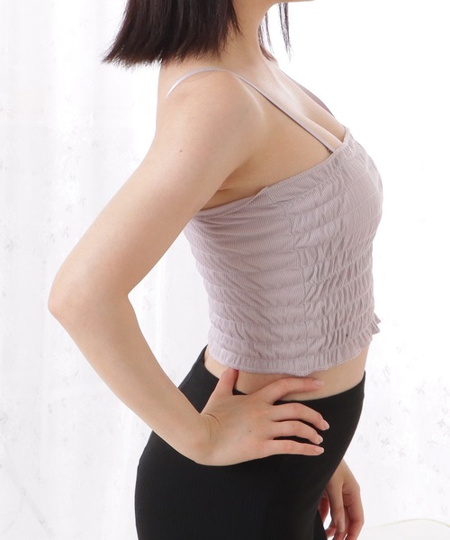 Lace Ladies(レースレディース)の「シャーリングカップインキャミソール(キャミソール・レディース・ホワイト/イエロー/グレー/ブラック・FREE)」の17枚目の写真