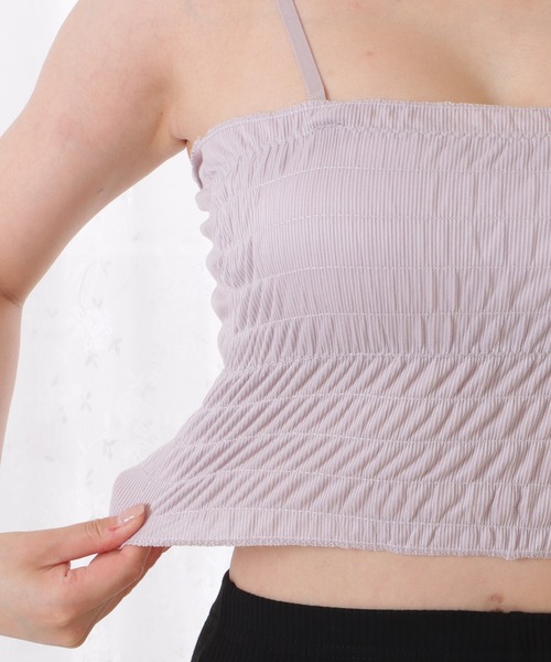 Lace Ladies(レースレディース)の「シャーリングカップインキャミソール(キャミソール・レディース・ホワイト/イエロー/グレー/ブラック・FREE)」の19枚目の写真
