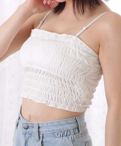 Lace Ladies(レースレディース)の「シャーリングカップインキャミソール(キャミソール・レディース・ホワイト/イエロー/グレー/ブラック・FREE)」の20枚目の写真