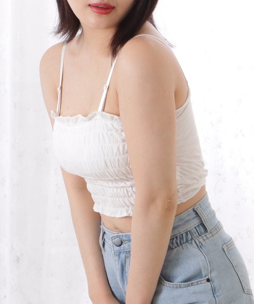 Lace Ladies(レースレディース)の「シャーリングカップインキャミソール(キャミソール・レディース・ホワイト/イエロー/グレー/ブラック・FREE)」の21枚目の写真