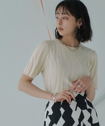 miette | ﾆｭｱﾝｽﾗｲﾝｸﾙｰﾈｯｸ半袖ﾄｯﾌﾟｽ(Tシャツ/カットソー)