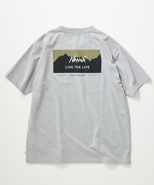 NANGA(ナンガ)の「【NANGA × relume】別注 "LIVE THE LIFE" Tシャツ(Tシャツ/カットソー・メンズ・ブラック/グレー/ホワイト×ホワイト・SMALL/MEDIUM/LARGE)」の5枚目の写真