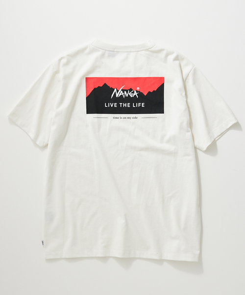 NANGA(ナンガ)の「【NANGA × relume】別注 "LIVE THE LIFE" Tシャツ(Tシャツ/カットソー・メンズ・ブラック/グレー/ホワイト×ホワイト・SMALL/MEDIUM/LARGE)」の9枚目の写真