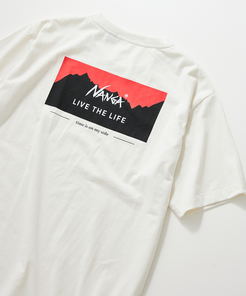NANGA(ナンガ)の「【NANGA × relume】別注 "LIVE THE LIFE" Tシャツ(Tシャツ/カットソー・メンズ・ブラック/グレー/ホワイト×ホワイト・SMALL/MEDIUM/LARGE)」の10枚目の写真
