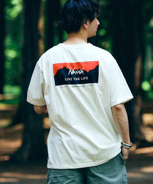 NANGA(ナンガ)の「【NANGA × relume】別注 "LIVE THE LIFE" Tシャツ(Tシャツ/カットソー・メンズ・ブラック/グレー/ホワイト×ホワイト・SMALL/MEDIUM/LARGE)」の14枚目の写真