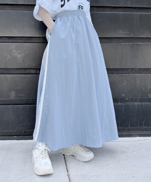 Figments（フィグメンツ）の「トラックスカート（スカート・レディース・サックスブルー/ブラック・FREE）」の16枚目の写真