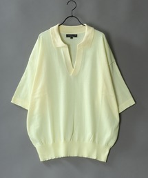 SITRY | skipper knit big polo/スキッパー ニット ビッグ ポロシャツ(ポロシャツ)