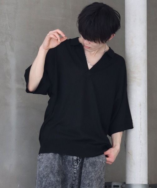 SITRY(シトリー)の「skipper knit big polo/スキッパー ニット ビッグ ポロシャツ(ポロシャツ・メンズ・ブラック/アイボリー/イエロー/ブラウン・M/L)」の19枚目の写真