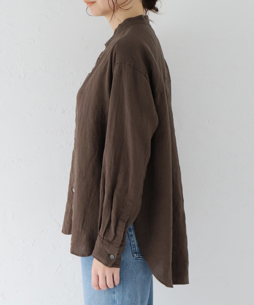 LUXE ジャーナルスタンダード 60リネン スタンドカラーシャツ セール】60リネン スタンドカラーシャツ（シャツ/ブラウス