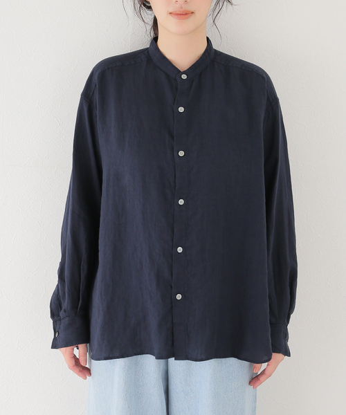 LUXE ジャーナルスタンダード 60リネン スタンドカラーシャツ セール】60リネン スタンドカラーシャツ（シャツ/ブラウス