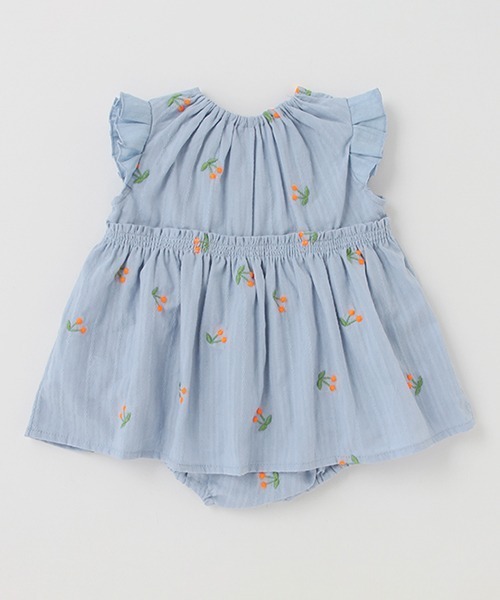 petit main（プティマイン）の「【抗菌防臭】チェリー刺繍セットアップ（アンサンブル・キッズ・オフホワイト/ピンク/ライトブルー・80ｃｍ/70cm）」の15枚目の写真