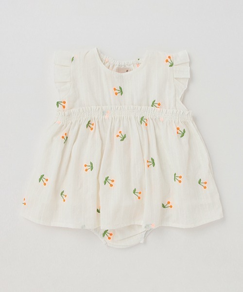 petit main（プティマイン）の「【抗菌防臭】チェリー刺繍セットアップ（アンサンブル・キッズ・オフホワイト/ピンク/ライトブルー・80ｃｍ/70cm）」の18枚目の写真