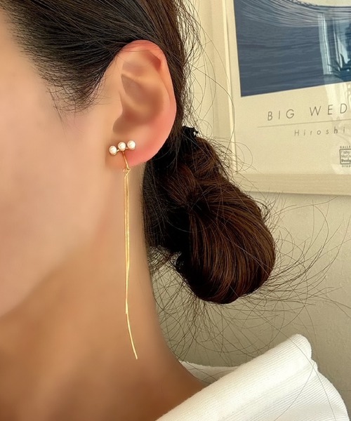 そのまま寝ても痛くない！一つ売りピアス 月 PALOMA gold 14G 16G］ツヤのある光沢感が大人可愛い ちびMETALMOON メタル