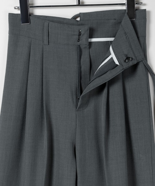 me+em select（ミームセレクト）の「※※【 リボンはお好きな長さにセルフカット可能 ／ 選べる４サイズ ／ １０色展開  】２WAY カットアウトリボンハイウエストタックスラックス（スラックス・レディース・ブラック/グレー/ベージュ/レモンイエロー/ライラック/ブルー系その他/ブルー/ピンク/チャコール/グリーン系その他・X-SMALL/SMALL/MEDIUM/LARGE）」の15枚目の写真