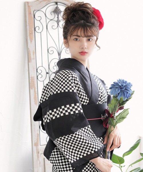 C.R.E.A.M（クリーム）の「平帯で浴衣美人に！昭和レトロの夕涼み浴衣3点セット(浴衣・平帯・下駄)（浴衣・レディース・その他1/その他2/その他3/その他4・FREE）」の3枚目の写真