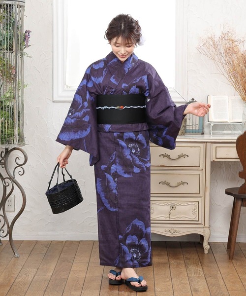 C.R.E.A.M（クリーム）の「平帯で浴衣美人に！昭和レトロの夕涼み浴衣3点セット(浴衣・平帯・下駄)（浴衣・レディース・その他1/その他2/その他3/その他4・FREE）」の18枚目の写真