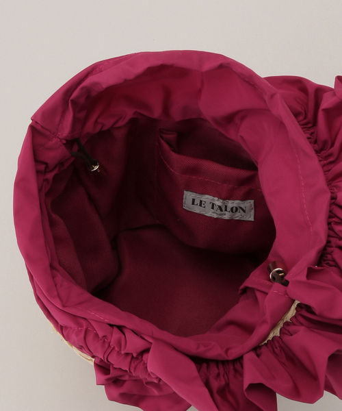 LE TALON（ルタロン）の「LE TALON フリルハンドルカゴBAG（かごバッグ・レディース・ブラック/ピンク/グリーン・FREE）」の7枚目の写真