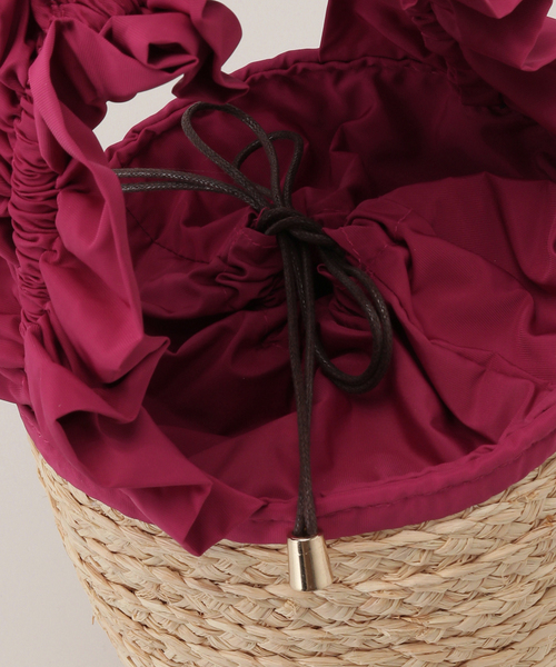 LE TALON（ルタロン）の「LE TALON フリルハンドルカゴBAG（かごバッグ・レディース・ブラック/ピンク/グリーン・FREE）」の10枚目の写真