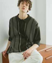 Bleme | マルチストライプ リラクシー ニットポロシャツ(ポロシャツ)