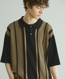Bleme（ブレム）の「マルチストライプ リラクシー ニットポロシャツ（ポロシャツ・メンズ）」