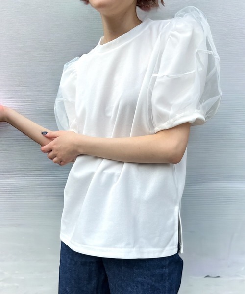 United store(ユナイテッドストア)の「シアーパフスリーブトップ(Tシャツ/カットソー・レディース・ブラック/ホワイト・FREE)」の11枚目の写真