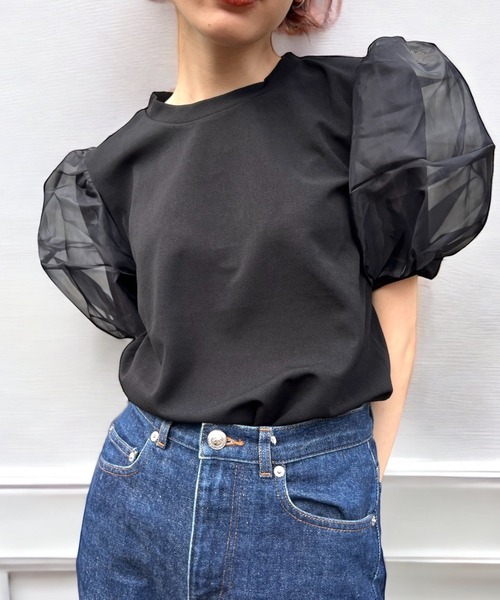 United store(ユナイテッドストア)の「シアーパフスリーブトップ(Tシャツ/カットソー・レディース・ブラック/ホワイト・FREE)」の15枚目の写真