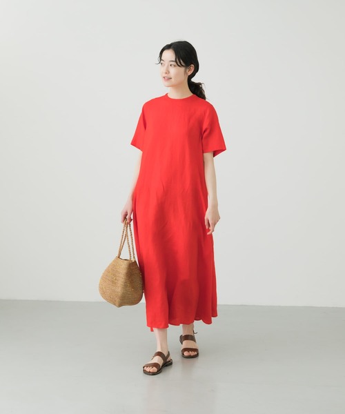 美品♪かぐれ　リネン　ワンピース　Aライン　ロング　マキシ　洗える　ベージュ　F 楽天市場】【送料無料】ワンピース Aライン マキシ丈 レディース