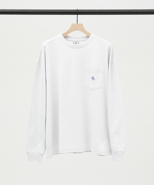 JEMORGAN(ジェーイーモーガン)の「【JEMORGAN /ジェーイーモーガン】ヘビーウエイトドロップショルダーポケ付きロンT(Tシャツ/カットソー・メンズ・ライトグレー/ブラック/ホワイト/ベージュ/ネイビー/ピンク/グリーン・M/L/LL)」の4枚目の写真