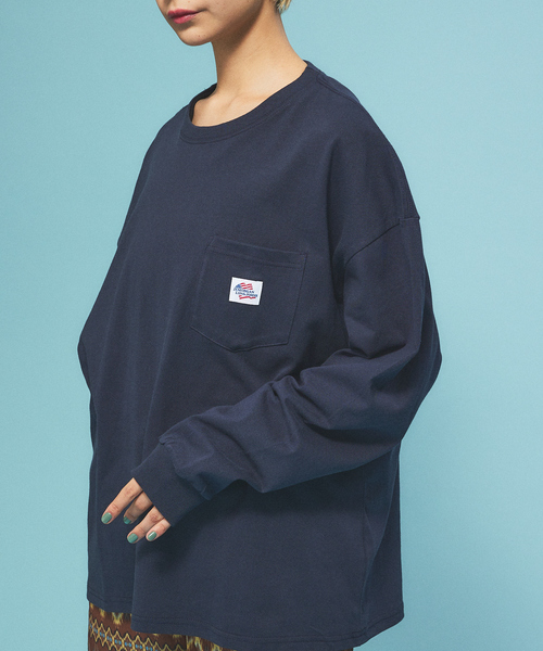JEMORGAN(ジェーイーモーガン)の「【JEMORGAN /ジェーイーモーガン】ヘビーウエイトドロップショルダーポケ付きロンT(Tシャツ/カットソー・メンズ・ライトグレー/ブラック/ホワイト/ベージュ/ネイビー/ピンク/グリーン・M/L/LL)」の13枚目の写真