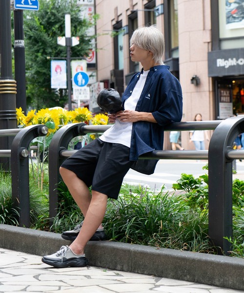 UNIIT(ユニット)の「【UNIIT/ユニット】 ポリエステルツイル ワイドシルエット ショートパンツ セットアップ対応可能アイテム イージーケア 吸水速乾(その他パンツ・メンズ・ブラック/ブルー系その他・MEDIUM/LARGE)」の4枚目の写真