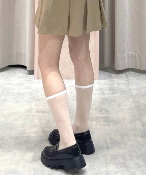 Heather（ヘザー）の「シアーラメSOX　964392（ソックス/靴下・レディース・ホワイト/ブラック・FREE）」の15枚目の写真