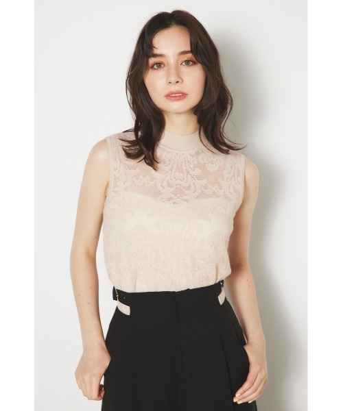 rienda(リエンダ)の「レースハイネックニットトップス レーストップス 夏服(ニット/セーター・レディース・ホワイト/ベージュ/ブルー/ブラック・FREE)」の3枚目の写真