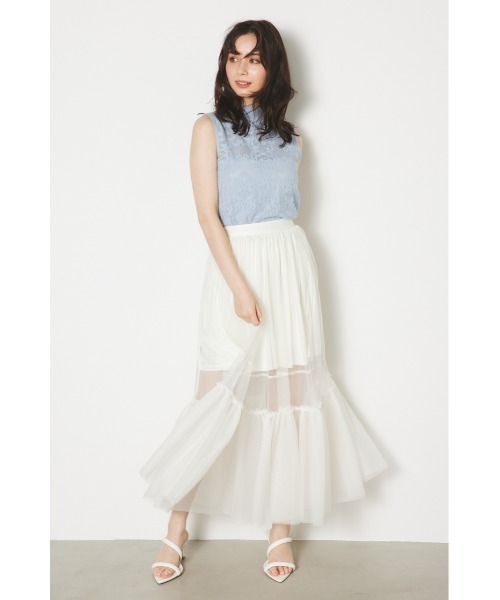 rienda(リエンダ)の「レースハイネックニットトップス レーストップス 夏服(ニット/セーター・レディース・ホワイト/ベージュ/ブルー/ブラック・FREE)」の11枚目の写真