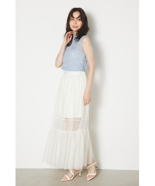 rienda(リエンダ)の「レースハイネックニットトップス レーストップス 夏服(ニット/セーター・レディース・ホワイト/ベージュ/ブルー/ブラック・FREE)」の12枚目の写真