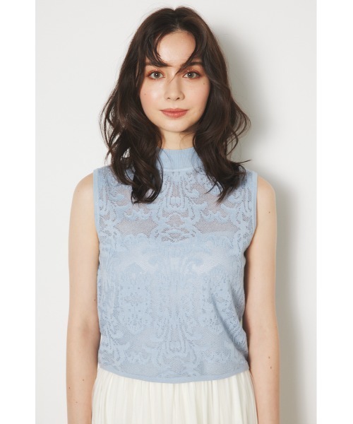 rienda(リエンダ)の「レースハイネックニットトップス レーストップス 夏服(ニット/セーター・レディース・ホワイト/ベージュ/ブルー/ブラック・FREE)」の13枚目の写真