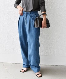 SHIPS any | SHIPS any:〈洗濯機可能〉タック テーパード デニム パンツ［SHIPS any DENIM］(デニムパンツ)
