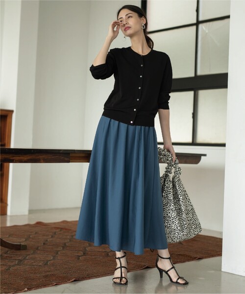 OPAQUE.CLIP（オペークドットクリップ）の「◆イージーギャザーフレアスカート【洗濯機洗い可/イージーケア】（スカート・レディース・ブラック/ボルドー/ダークネイビー/ライトパープル・36/38/40/42）」の10枚目の写真